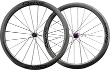 Load image into Gallery viewer, Elitewheels Drive G45 SS carbon gravel wheelset with purple hub